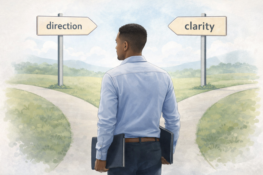 Career positioning for job seekers illustration showing career direction